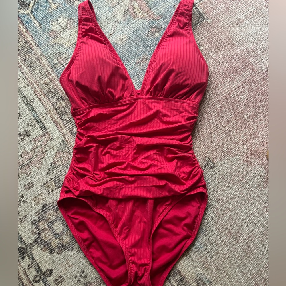 Ellen Tracy Hot Pink One-Piece Swimsuit